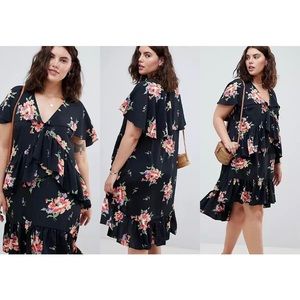 ASOS Curve Floral Ruffle Dress 26US